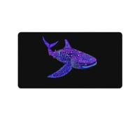 Neon Whale Shark Rectangular Non-Slip Mouse Pads Rubber Base Desk Mat for Home Office 40X75cm