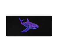 Neon Whale Shark Rectangular Non-Slip Mouse Pads Rubber Base Desk Mat for Home Office 40x90cm