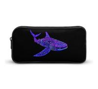 Neon Whale Shark Small Pencil Case Large Capacity Pen Bag Aesthetic Makeup Pouch Office Stationery Organizer 22 * 12 * 5cm