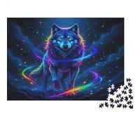 Neon Wolf Fantasy Teen Puzzle Fans 1000 Pieces for Decompression And Wall Decor Sturdy Cardboard 70x50cm/1000pcs