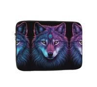 Neon Wolf with Purple Head Printed Laptop Cover Portable Protective Case Suitable for Business Trips and Documents 10 inch