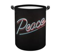Neon Word Peace Laundry Baskets Laundry Hamper Waterproof Foldable Storage Bin Dirty Clothes Laundry Basket for Living Room Bathroom