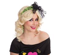 Bristol Novelty BA3551 80's Neon Lace Headband. Yellow, Women