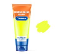 Neon Yellow Fabric Paint 60 ml - Permanent Textile Paint for Clothes, Shoes & Denim | Water Based Jeans, Leather & Sneaker Paints | Washable Non-Toxic Fabric Dye for Cotton & Synthetic Fabrics