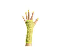 Neon Yellow Long Fishnet Fingless Gloves