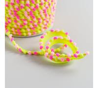 Neon Yellow & Pink Mini Pom Pom Bobble Sewing Edge Trim - Sold by The metre - 6 Colours