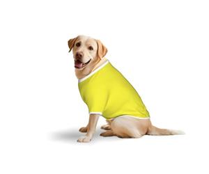Neon Yellow Print Breathable Dog Tshirt for Medium Large Breed