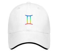 Neon Zodiac Signs Gemini Baseball Hat Fashion Dad Hat for Men Women Gifts for Friends, White, One size