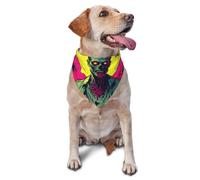 Neon Zombie Skull Print Triangle Bib Scarf Comfortable Pet Neckerchief Cute Triangle Dog Scarf For Everyday Wear Small Medium Large Dogs Puppy