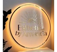 Neonapm Custom Led Logo Sign, Round Backlit Acrylic Business Signs, 14"-46"