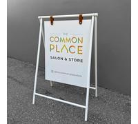 Neonapm Custom Metal A-Frame Sidewalk Sign - Outdoor Double-Sided Sandwich Board for Business, Personalized Folding Standing Sandwich Sign for Restaurants, Cafés, Retail Shop, Store Advertising