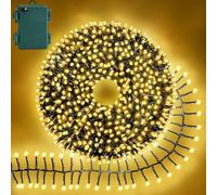Neonawall Christmas Cluster Lights 2.5M 200LED Christmas String Lights Battery Operated Fairy Light with 8 Modes Waterproof Xmas Tree Light for Outside Indoor Decorations(Warm White)