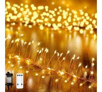 Neonawall Fairy Lights, 200 LED, 3m, Firecrackers String Cluster Light, Waterproof with 8 Modes for Christmas Tree, Garden, Curtain, Gazebo Decorations, Warm White