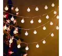 Neonawall Fairy Lights Mains Powered 100 LED 33ft Globe String Lights Plug in Indoor Outdoor Decorative Lights 8 Modes Waterproof Plug in Light for Bedroom Party Tree Decoration Warm
