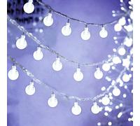 Neonawall Globe Fairy Lights Plug in 60 LED String Lights Mains Powered Waterproof Indoor Outdoor Hanging Lights Decorative Christmas Lights for Bedroom Patio Garden Party Wedding