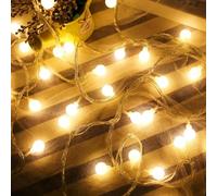 Neonawall Globe String Lights Waterproof, 60 LED Plug in Fairy Lights, 8 Modes Christmas Lights Mains Powered Outdoor/Indoor Decorations for Bedroom, Patio, Gazebo, Garden Party(Warm White)