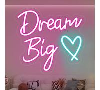 Neonawall Neon Signs for Wall Decor Light Up Letters Led Sign Birthday Party Gifts Led Decorative Night Signs Room Decorations Supplies Neon Party Sign for Store Home Dorm Bedroom (Dream Big)