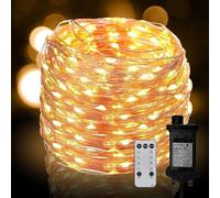 Neonawall Plug in Fairy String Lights, 20M 200 LED Copper Wire Lights Mains Powered 8 Mode Micro Firefly Lights for Bedroom Garden Wedding Party Christmas Decoration (Warm White)
