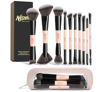 NEONIQ 10 PCS Double Sided Makeup Brush Set With Bag, Makeup Brushes, Foundation Blush Highlight Make Up Brushes, Blending Eyebrow Eyeshadow Eyeliner, Professional Face Brush Set Tools（Pink）
