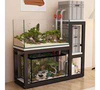 NEONMAN Aquarium Stand with Non-slip Foot Pads, Fish Tank Rack Terrariums Stand Rack, Strong Load-bearing Capacity Wear-resistant and Scratch-Resistant, Suitable for Aquariums(Black+white,130x50x120cm