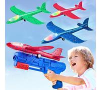 Neoot Toy Airplane, 3 Pack Airplane Launcher Toy 2 Flight Mode Glider Plane Outdoor Toys for Kids Ages 3 4 5 6 7 8 9 10 11 12 Year Old Boys & Girls Birthday Gift, Educational Flying Kids Toys