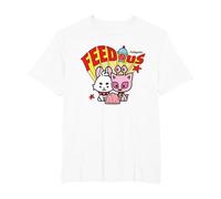 Neopets Feed Us Cute Retro Y2K Virtual Pets T-Shirt, Men's Big and Tall, White, 4X Tall