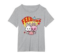 Neopets Feed Us Cute Retro Y2K Virtual Pets T-Shirt, Women's Plus, Heather Grey, 4X