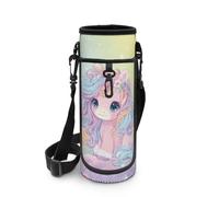 Neoprene 24oz/32oz Insulated Water Bottle Bag with Phone Pocket Sling Holders Cute Mini Horse Crossbody Handle Sling Bags Organizer for Walking