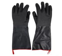 Neoprene BBQ Oven Gloves with Cotton Lining for Heat Resistant Cooking and Grilling, Oil and Acid Resistant with Enhanced Grip for Safe Handling of Hot Items (17.7inch(45cm))
