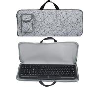 Neoprene Carrying Case Storage Bag for Logitech MK335 Wireless Keyboard and Mouse Combo | Waterproof, Dustproof Protector with External Pocket, Foldable Design & Scratch-Resistant Shield (White)