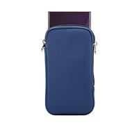 Neoprene Cell Phone Pouch Sleeve Case for iPhone 17 17 Pro, 16 16e, 16 Pro, 15, 15 Pro, 14 13 12 11 Pro, Samsung Galaxy S25 S24 S23 S22 S21 S10 S9 A10e, Pixel 9a 8a with with Neck Lanyard (Blue-M)