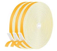 Neoprene Draught Excluder Tape - Heavy Duty Self Adhesive Weather Strip Seal for Doors & Windows | 12mm x 3mm, Blocks Drafts, Reduces Noise & Saves Energy | 3 Rolls (5M Each), Total 15M, White