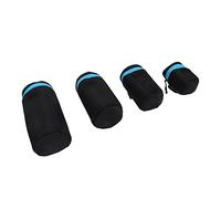 Neoprene DSLR Camera Lens Pouch Bag with Metal Buckle for Easy Carrying, Foldable Design for Outdoor, Set of 4 Hooks