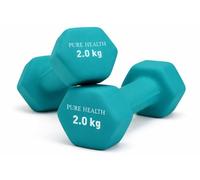 Neoprene Dumbbell Hand Weights Pair Home Exercise for Women Men Arm Pilates Dumbbells in 1kg 1.5kg 2kg 3kg 4kg 5kg 8kg 10kg Set (Teal)