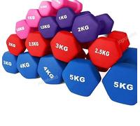 Neoprene Dumbbell Home Exercise for Ladies Kids Arm Hand Weights Pilates HEX Dumbbells in 2X2.5kg PINK