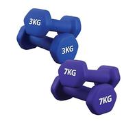 Neoprene Dumbbell Set 2 Pair 3-10kg - Non-Slip Coated Hand Weights for Home Gym Fitness & Strength Training
