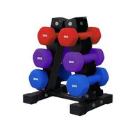 Neoprene Dumbbell Set 3 Pair 1-4kg with or without A3 Rack - Non-Slip Hand Weights for Home Gym Strength Training