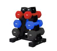 Neoprene Dumbbell Set 3 Pair 1-9kg with or without A3 Rack - Non-Slip Hand Weights for Home Gym Strength Training