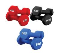 Neoprene Dumbbell Set 3 Pair 2-10kg with or without A3 Rack - Non-Slip Hand Weights for Home Gym Strength Training