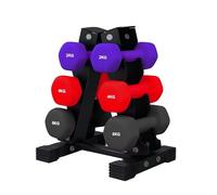 Neoprene Dumbbell Set 3 Pair 2-10kg with or without A3 Rack - Non-Slip Hand Weights for Home Gym Strength Training