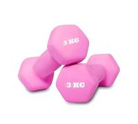 Neoprene Dumbbells 3KG x 2 Weights Iron Hand Aerobic Workout Fitness Gym | Comfortable To Hold and Soft on Floors Excellent Fitness Accessories For Toning and Strength Workouts - PINK