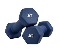 Neoprene Dumbbells 3KG x 2 Weights Iron Hand Aerobic Workout Fitness Gym | Comfortable To Hold and Soft on Floors Excellent Fitness Accessories For Toning and Strength Workouts - BLUE