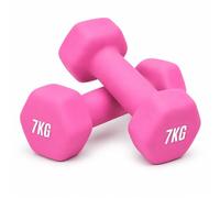 Neoprene Dumbbells Pair, 7kg Non-Slip Soft Grip Hex Hand Weights with Anti-Roll Design, Cast Iron Exercise Weights for Strength Training, Fitness and Home Workouts for Women and Men