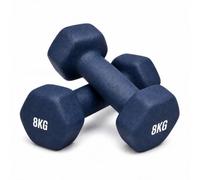 Neoprene Dumbbells Pair 8kg, Non-Slip Soft Grip Hex Hand Weights with Anti-Roll Design, Cast Iron Exercise Weights for Strength Training, Fitness and Home Workouts for Women and Men