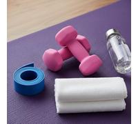 Neoprene Dumbbells Set 0.5-10 kg Pairs | Non-Slip Coated Weights for Aerobic Workout & Strength Training | Hex Hand Dumbbells for Home Gym Fitness in Orange, Blue & Pink (Pink, 1 KG Pair)