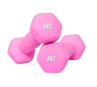 Neoprene Dumbbells Set 0.5-10 kg Pairs | Non-Slip Coated Weights for Aerobic Workout & Strength Training | Hex Hand Dumbbells for Home Gym Fitness in Orange, Blue & Pink (Pink, 6KG Pair)