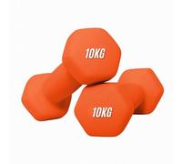 Neoprene Dumbbells Set 0.5-10 kg Pairs | Non-Slip Coated Weights for Aerobic Workout & Strength Training | Hex Hand Dumbbells for Home Gym Fitness in Orange, Blue & Pink (Orange, 10KG Pair)