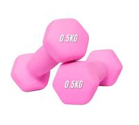 Neoprene Dumbbells Set 0.5-10 kg Pairs | Non-Slip Coated Weights for Aerobic Workout & Strength Training | Hex Hand Dumbbells for Home Gym Fitness in Orange, Blue & Pink (Pink, 0.5 KG Pair)