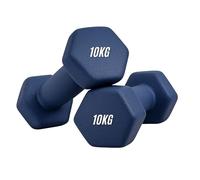 Neoprene Dumbbells Set 0.5-10 kg Pairs | Non-Slip Coated Weights for Aerobic Workout & Strength Training | Hex Hand Dumbbells for Home Gym Fitness in Orange, Blue & Pink (Blue, 10KG Pair)
