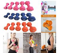 Neoprene Dumbbells Set 1-5 kg Pair | Non-Slip Coated Weights for Aerobic Workout & Strength Training | Hex Hand Dumbbells for Home Gym Fitness in Orange, Blue & Pink (Orange, 5 KG)